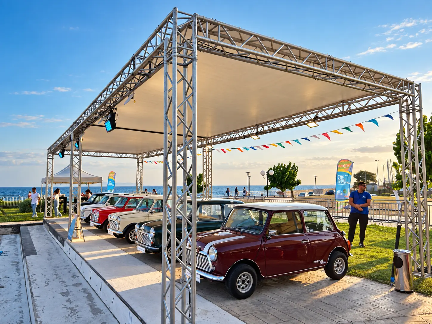 Classic Mini Cooper exhibition beside the sea in Alimos